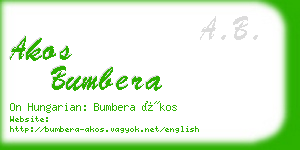 akos bumbera business card